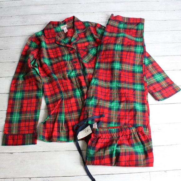 Wondershop Women's Plaid Pajama Set Size XS Red Green Navy Christmas - Picture 2 of 5